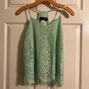 Mint green top